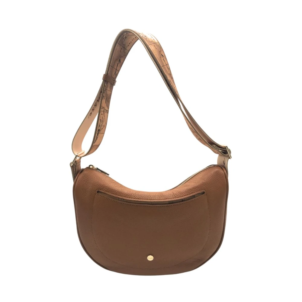 Alviero Martini 1a Classe Klassieke Geo Print Schoudertas Brown Dames