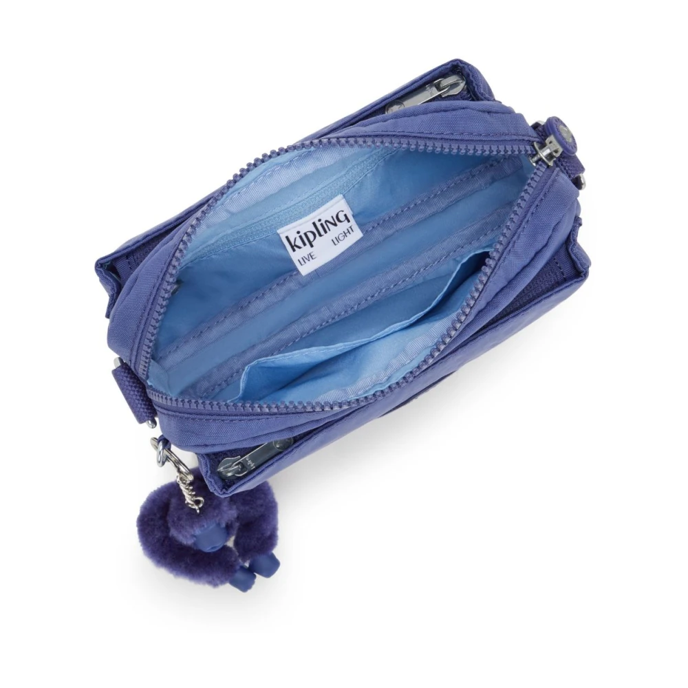 Kipling Verstelbare schoudertas met ritssluiting zakken Blue Unisex