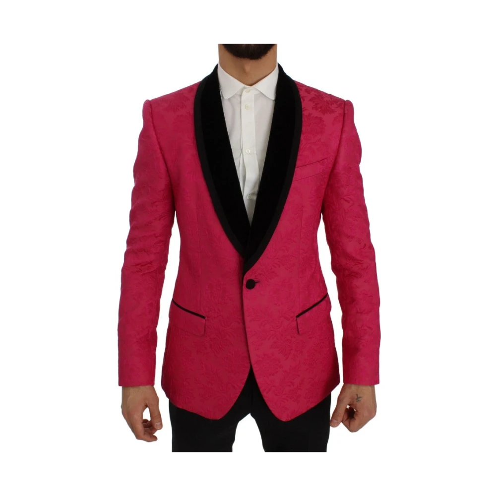 Dolce & Gabbana Roze Bloemen Slim Fit Blazer Pink Heren