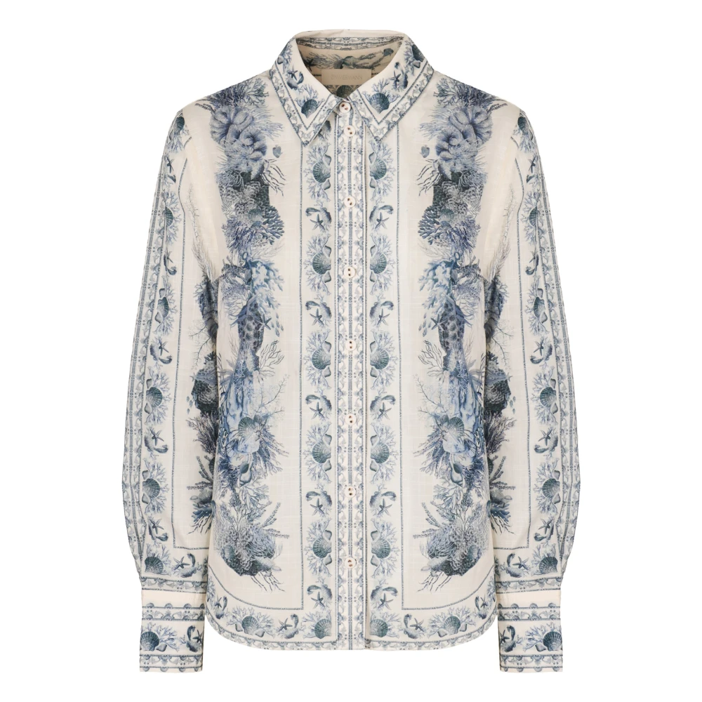Zimmermann Kvinno Blå Blusar & Skjortor Dam, L, Blus & Shirts