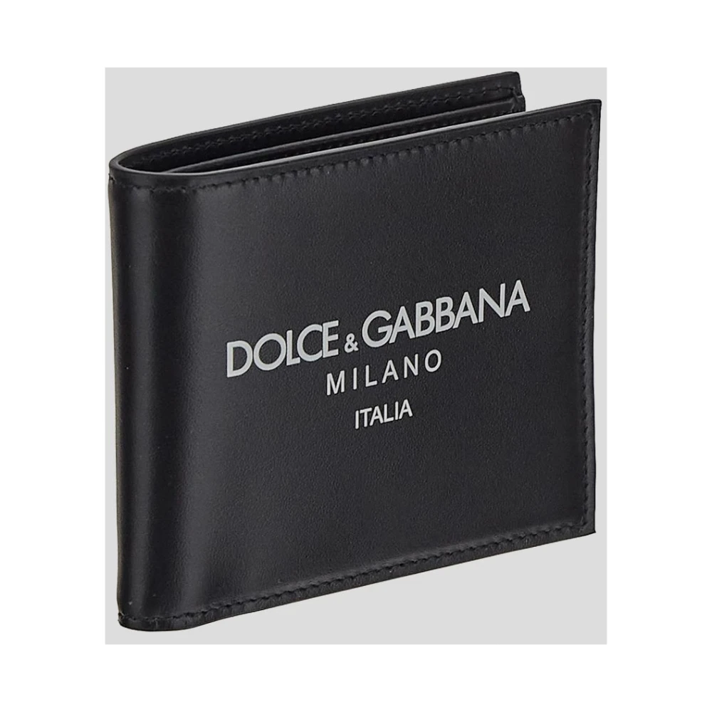 Dolce & Gabbana Leren Logo Portemonnee Black Heren