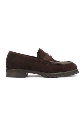 Kazar Mörkbruna loafers i mocka