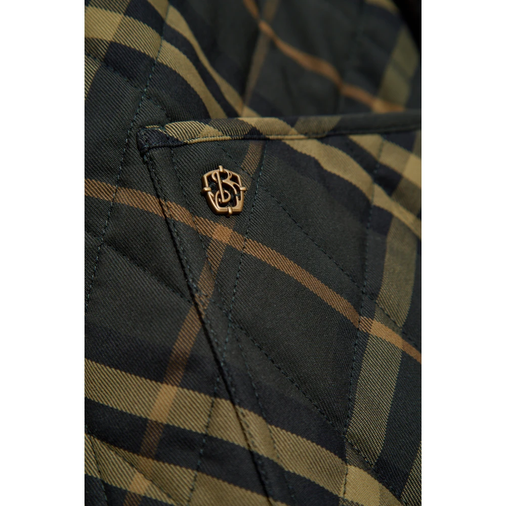 Burberry Gewatteerde jas met corduroy kraag Green Dames