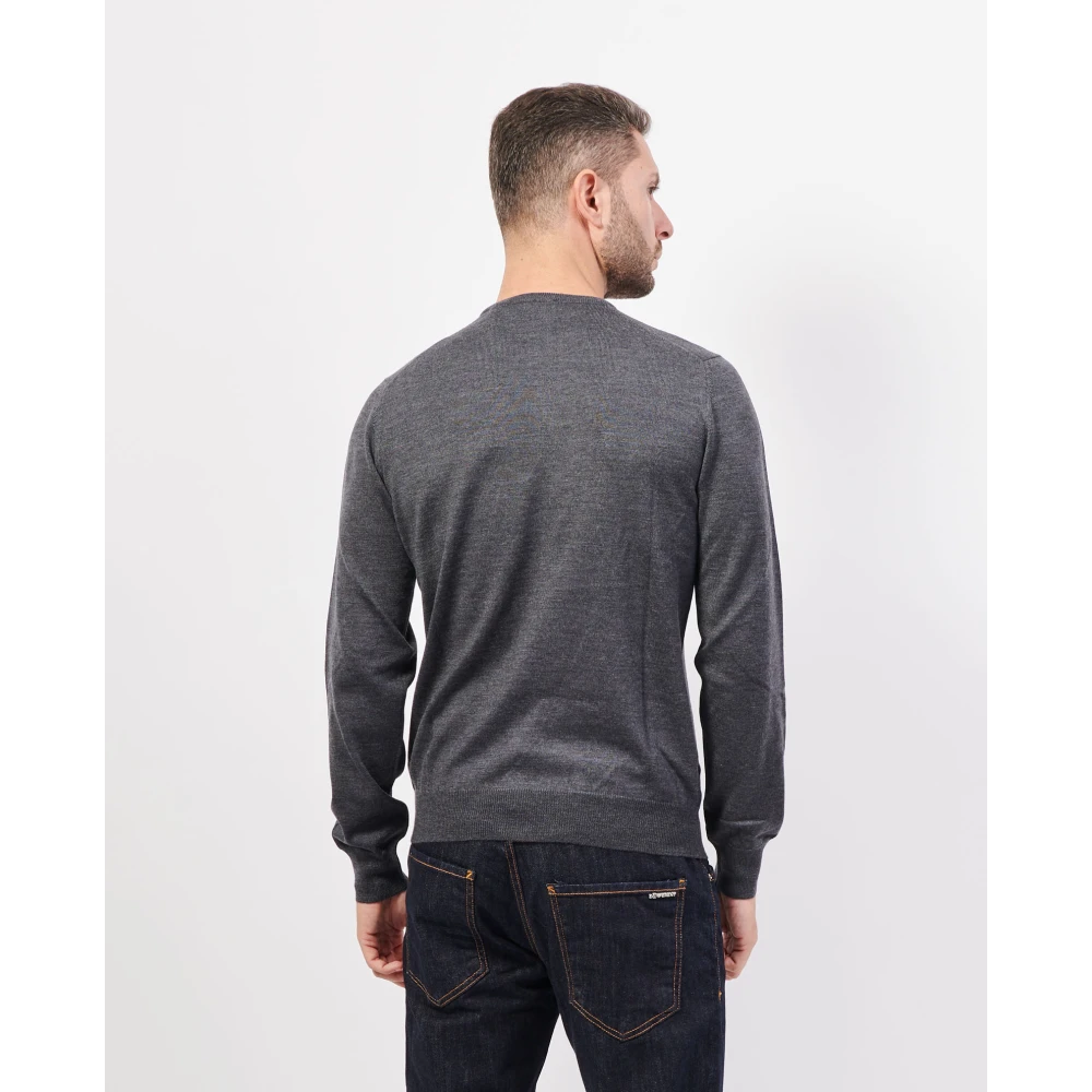 Gran Sasso Grijze Merino Trui Fashion Fit Gray Heren