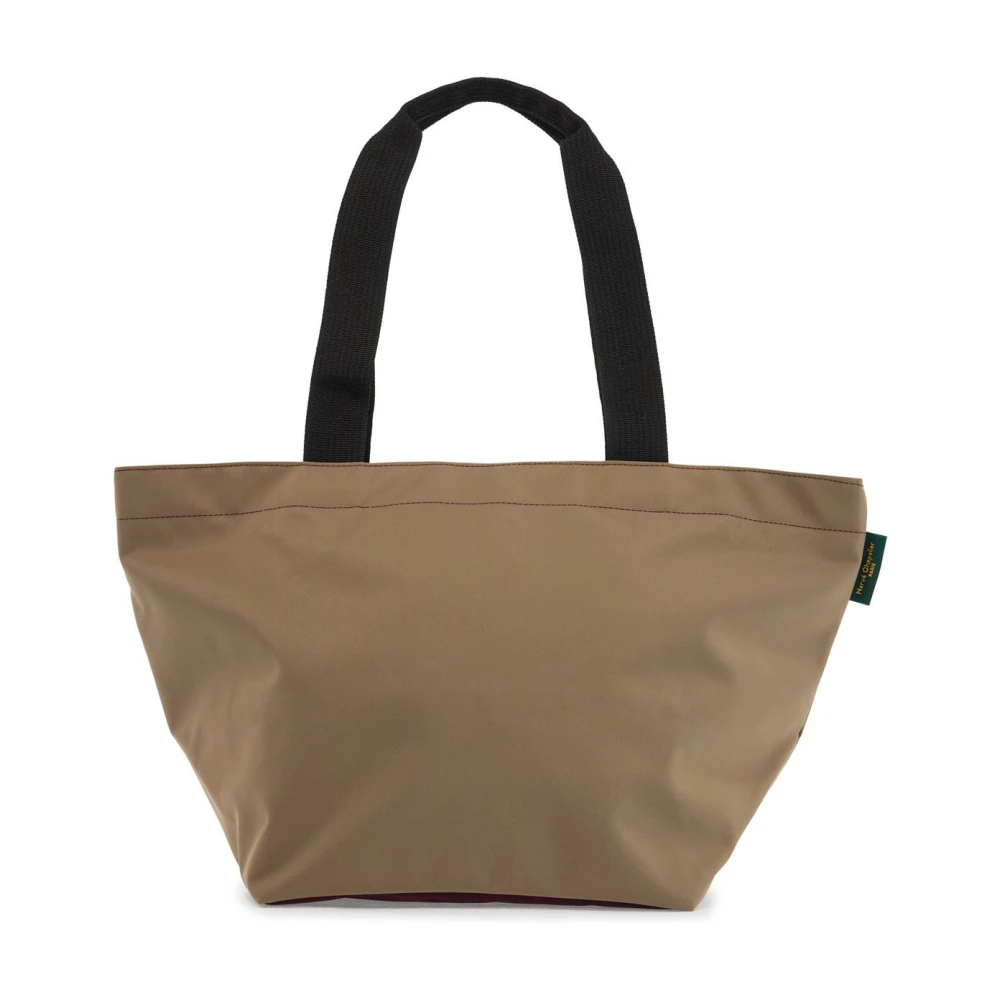 Hervé Chapelier Färgblock Nylon Toteväska Beige, Dam