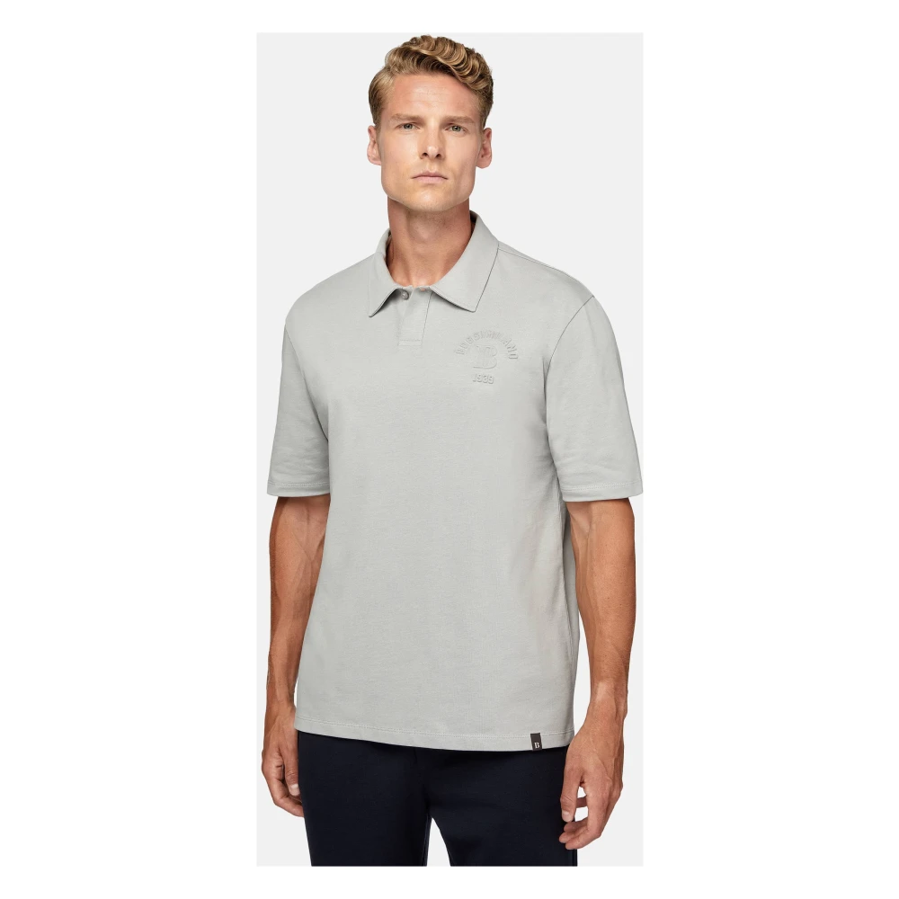 Boggi Milano Poloshirt van katoenmix Gray Heren