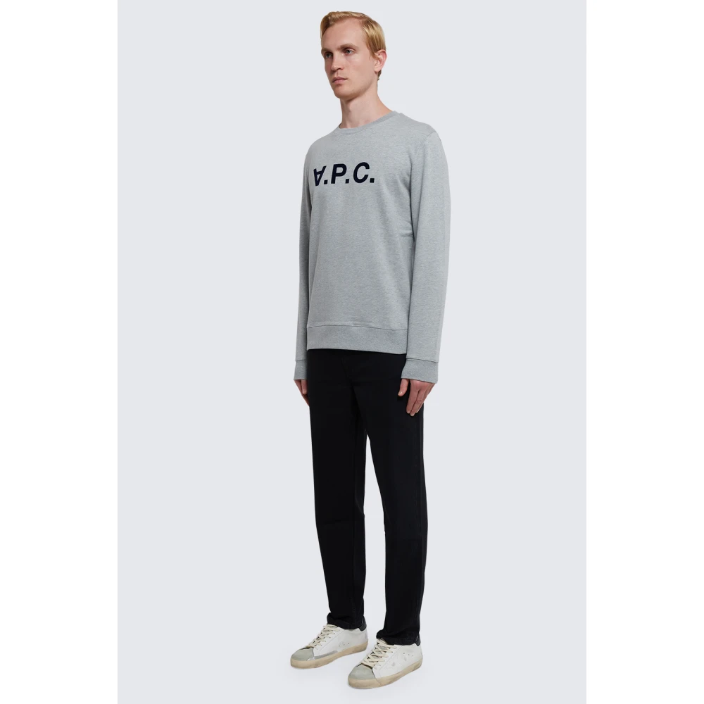 A.p.c. Grijze Katoenen Sweatshirt met Logo Gray Heren