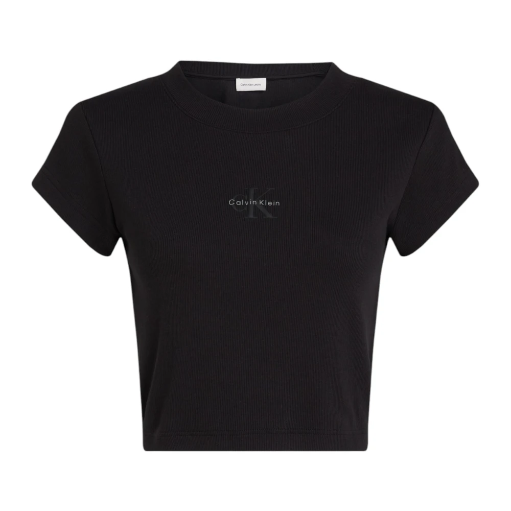 Calvin Klein Jeans Zwarte korte mouw T-shirt Black Dames