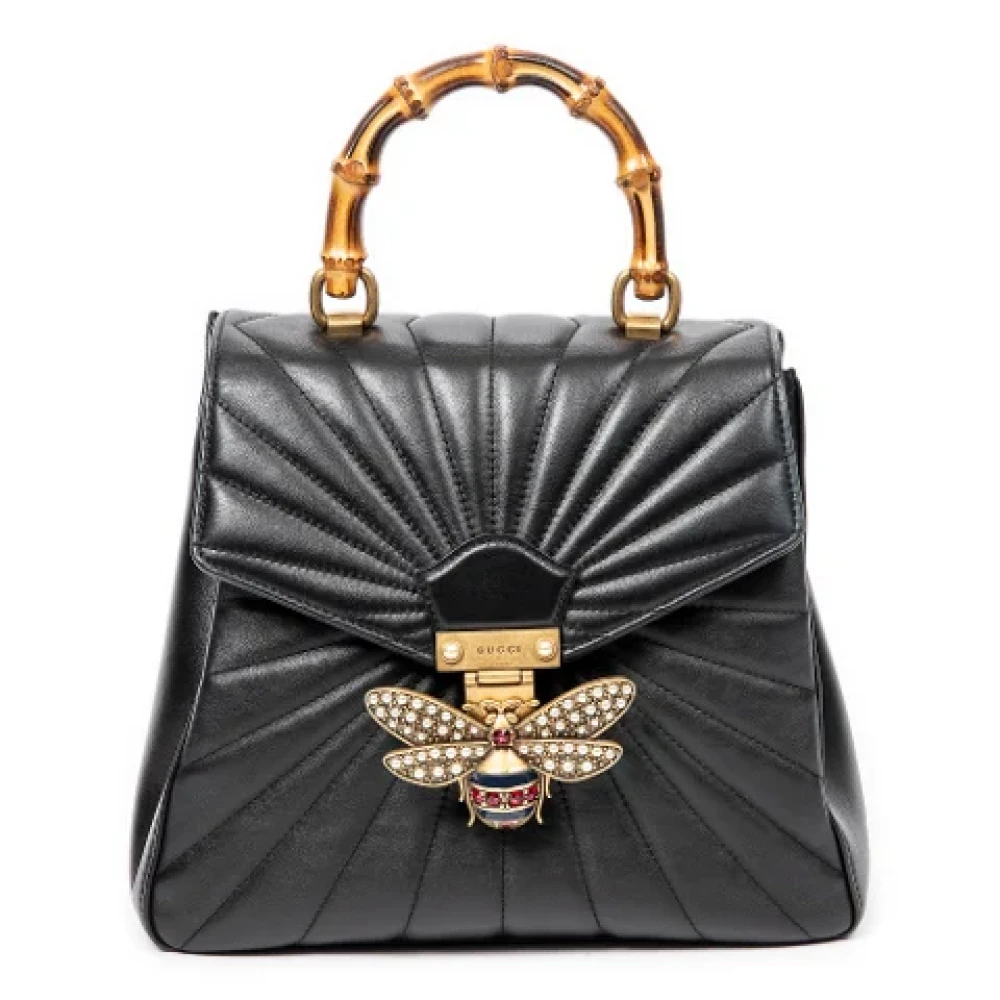 Gucci Vintage Pre-owned Leather backpacks Zwart Dames