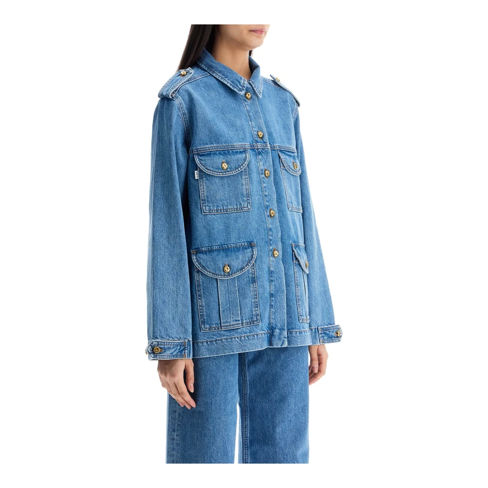 Blazé Milano Lichtblauwe Denim Safari Jas Blue Dames
