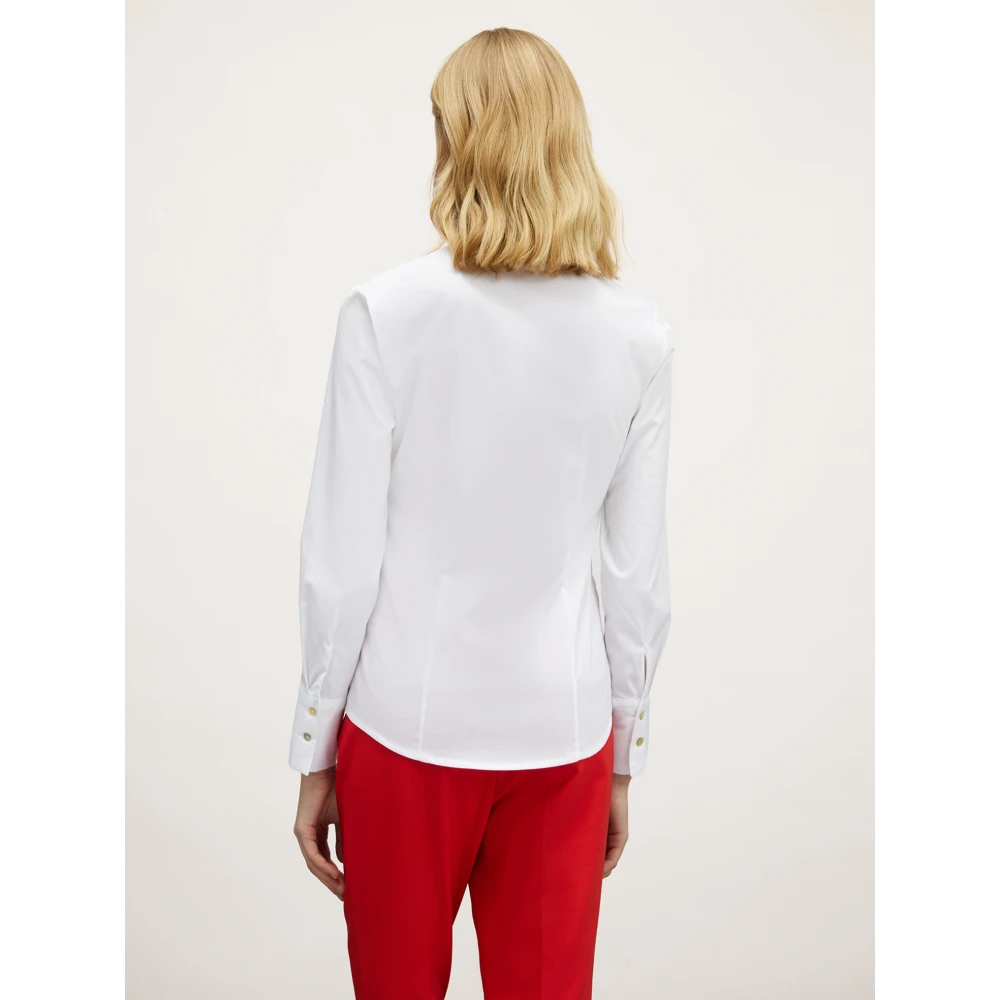 Motivi Stretch Poplin Blouse White Dames