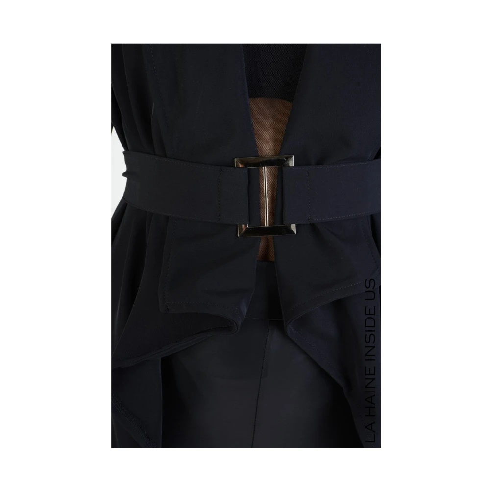La Haine Inside Us Asymmetrische Blazer met Schoudervullingen Black Dames