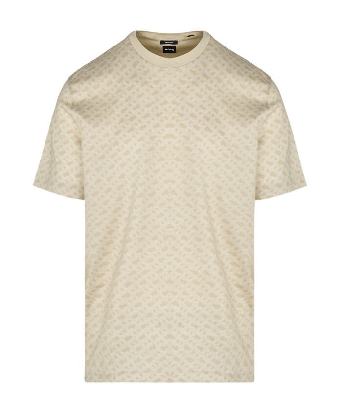monogram-print-beige-t-shirt