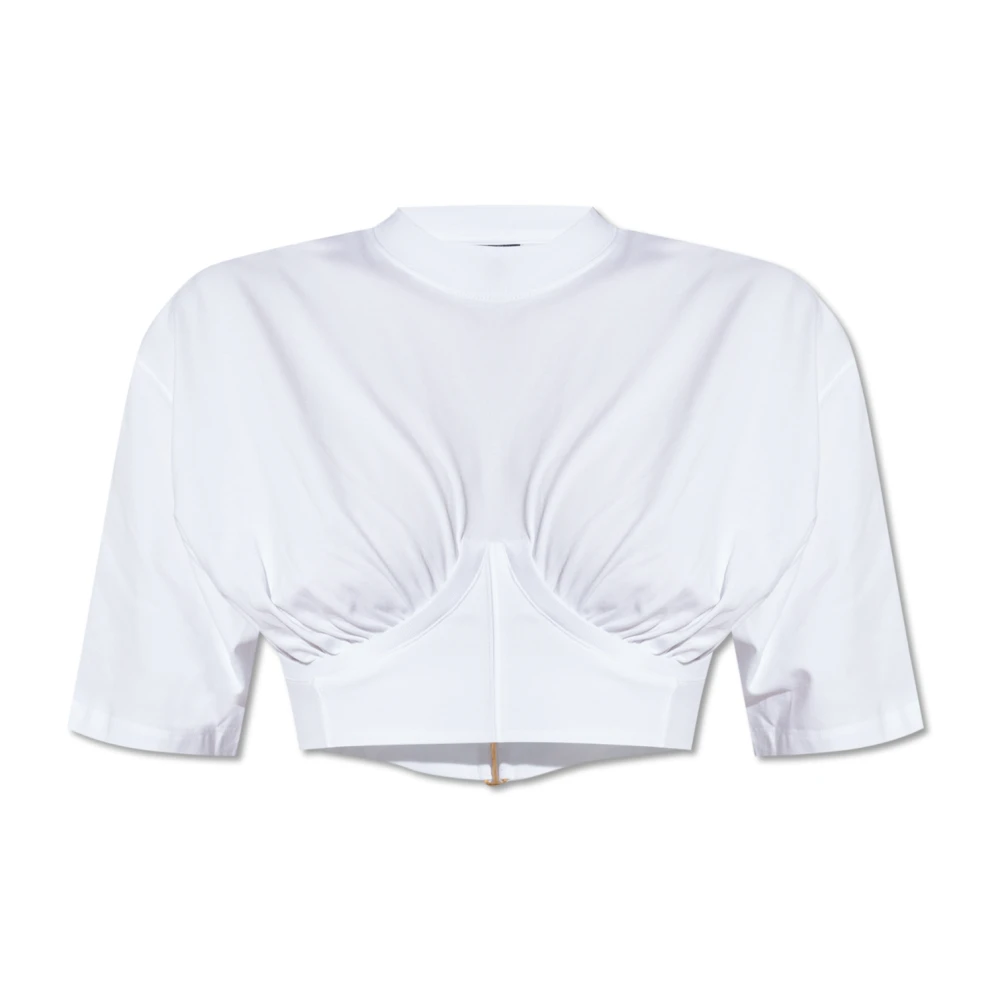 Jacquemus Caraco cropped T-shirt White Dames