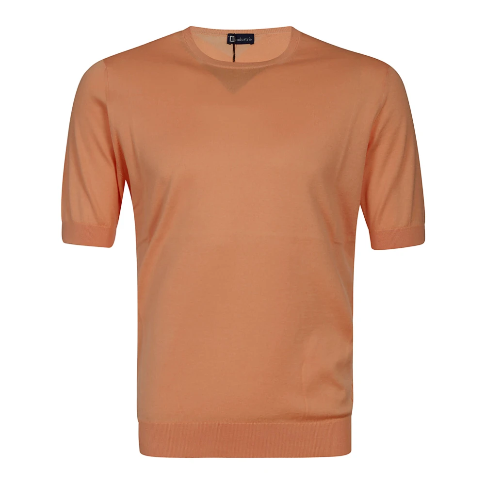 Hindustrie Peach Crewneck Cotton Sweater Orange Heren