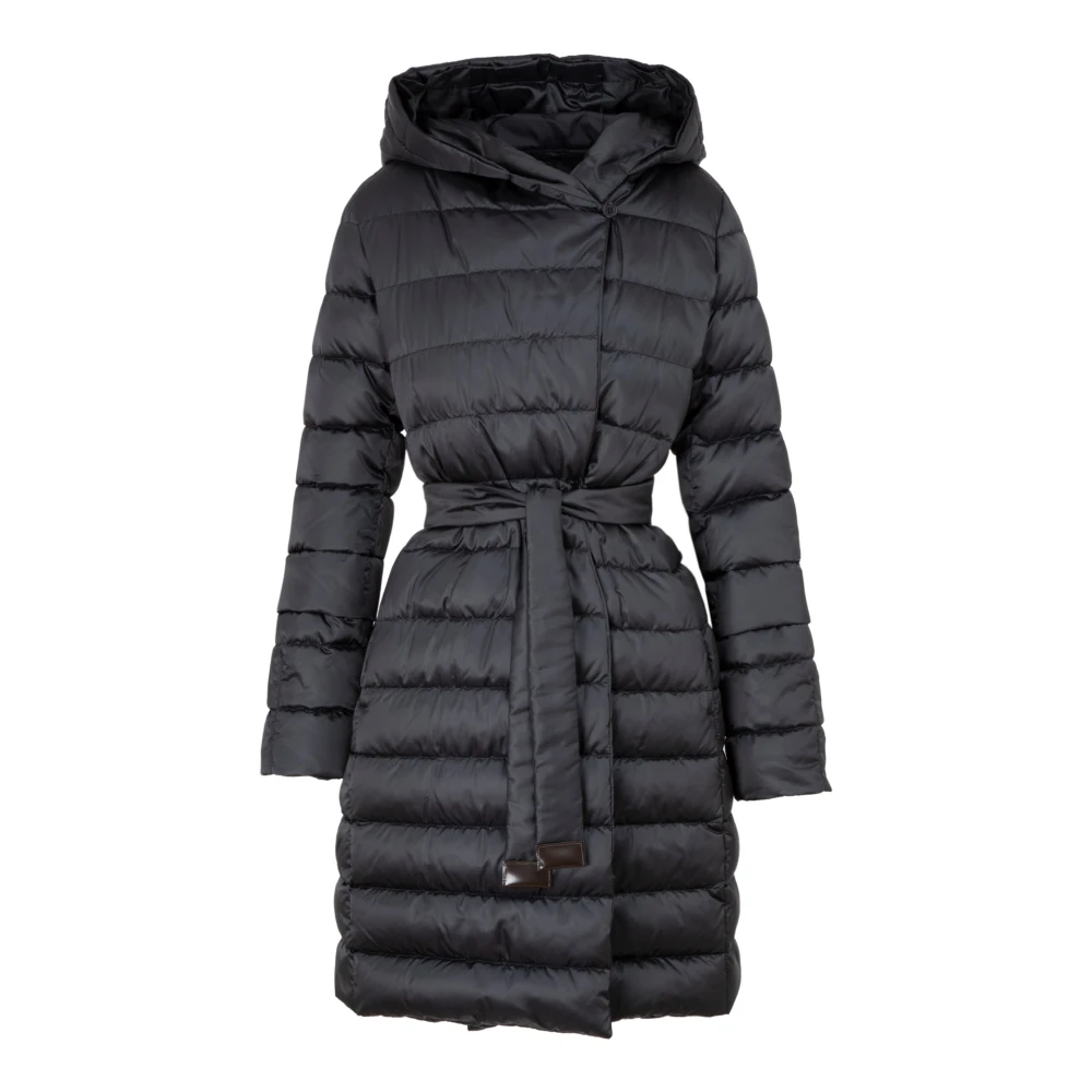 Max Mara Zwarte Lange Pufferjas Dameskleding Black Dames