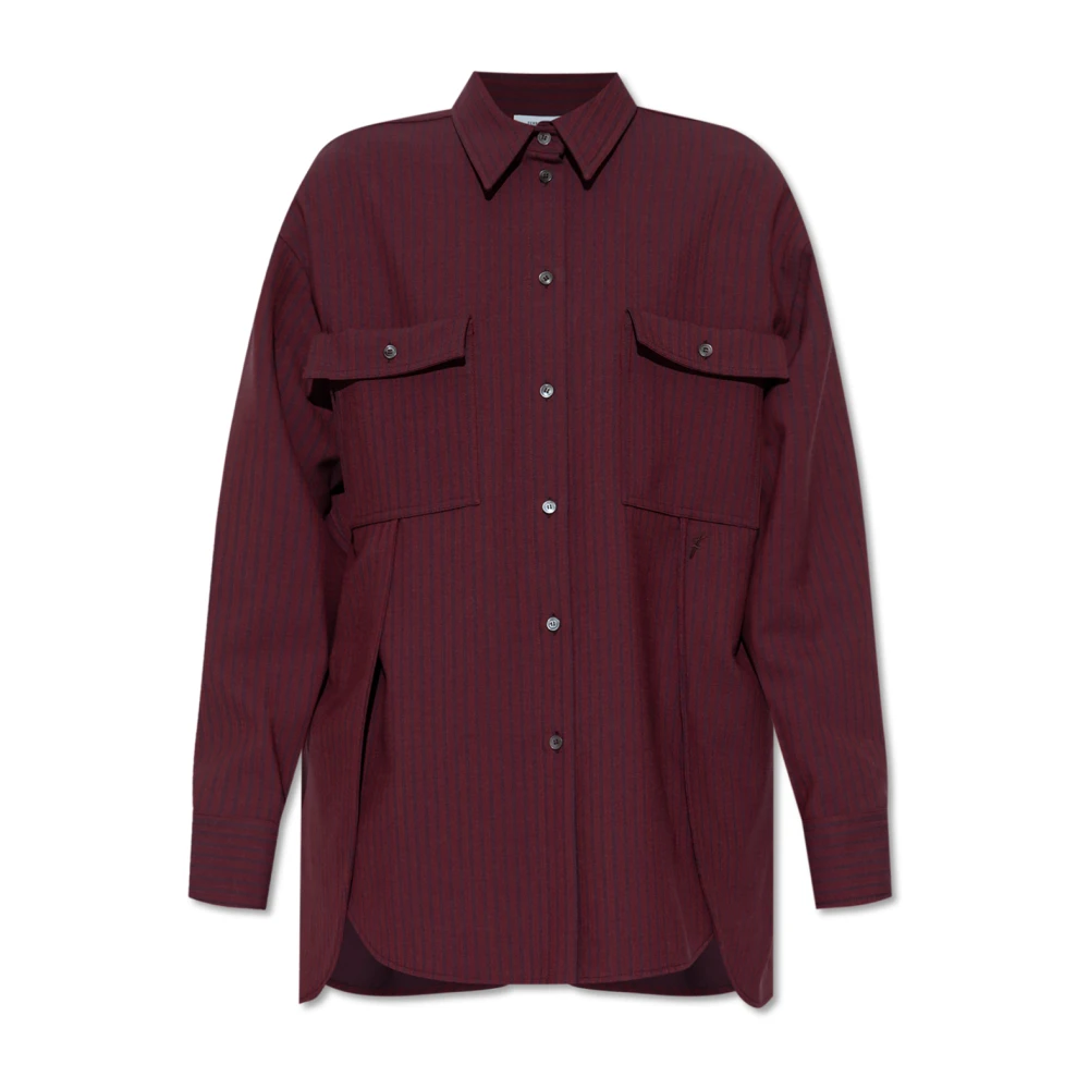 Salvatore Ferragamo Wijdvallend shirt met een gestreept patroon Red Dames