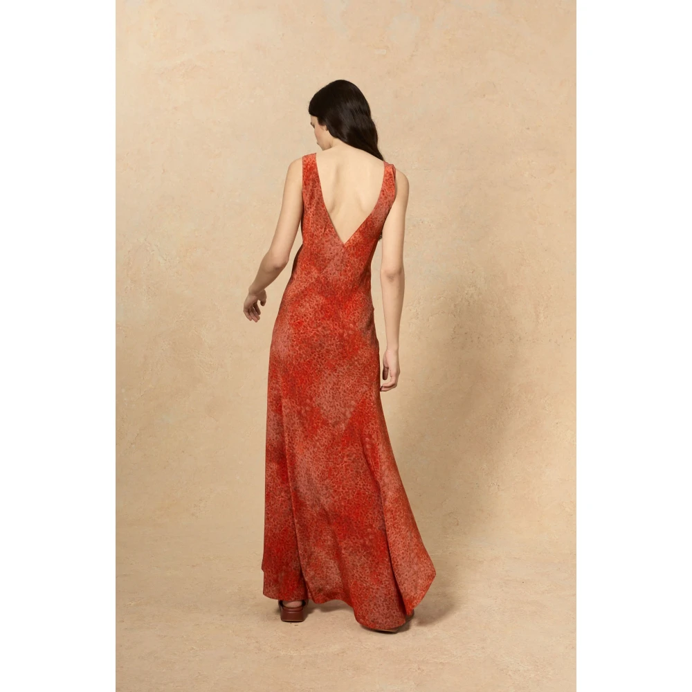 Cortana Zijden Granada Print Jurk Red Dames