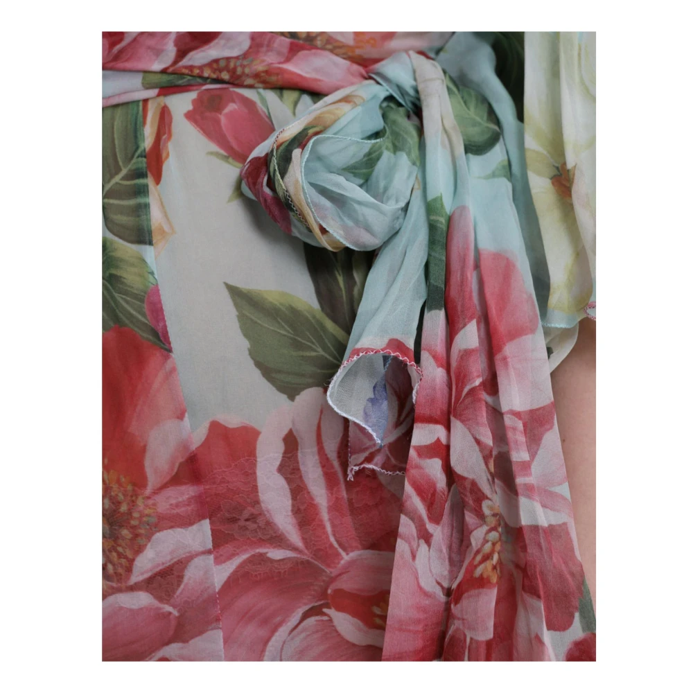 Dolce & Gabbana Bloemenprint Zijden Maxi Jurk Multicolor Dames