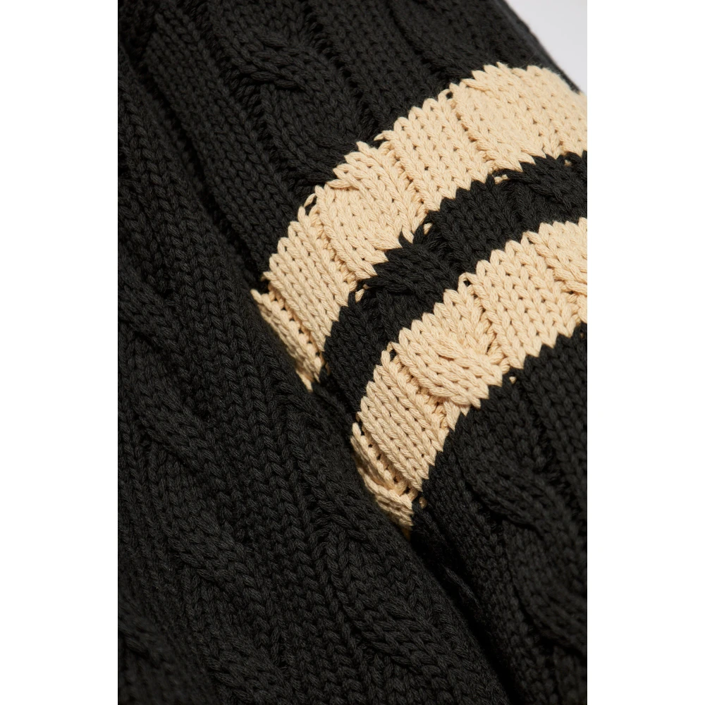 Dsquared2 Cardigan met denim inzetstukken Black Heren