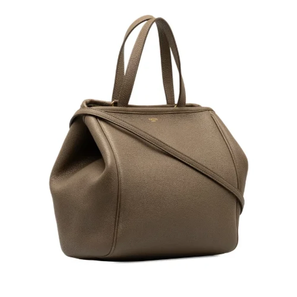 Celine Vintage Pre-owned Leather handbags Beige Dames