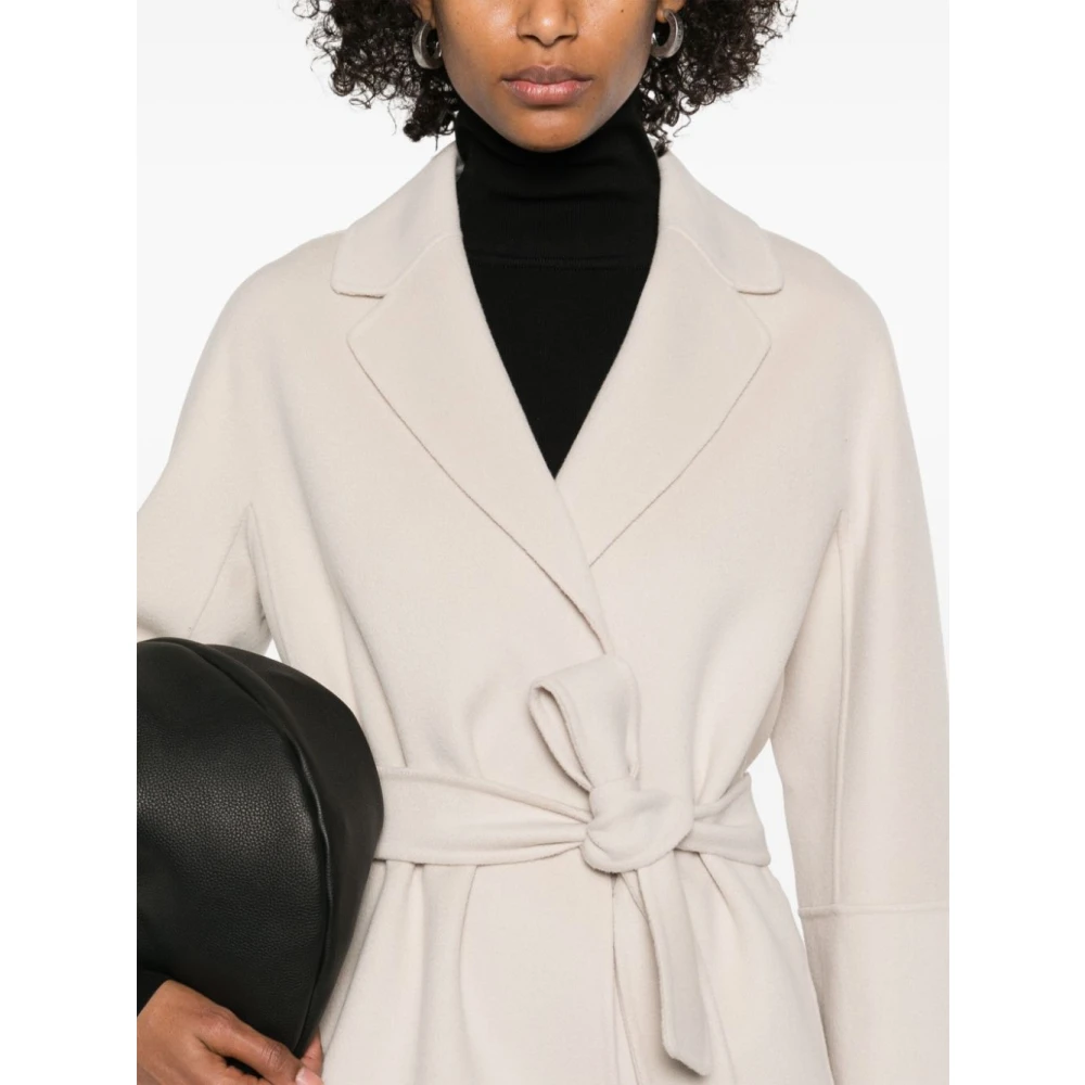 Max Mara Beige Wolceintuur Jas Beige Dames