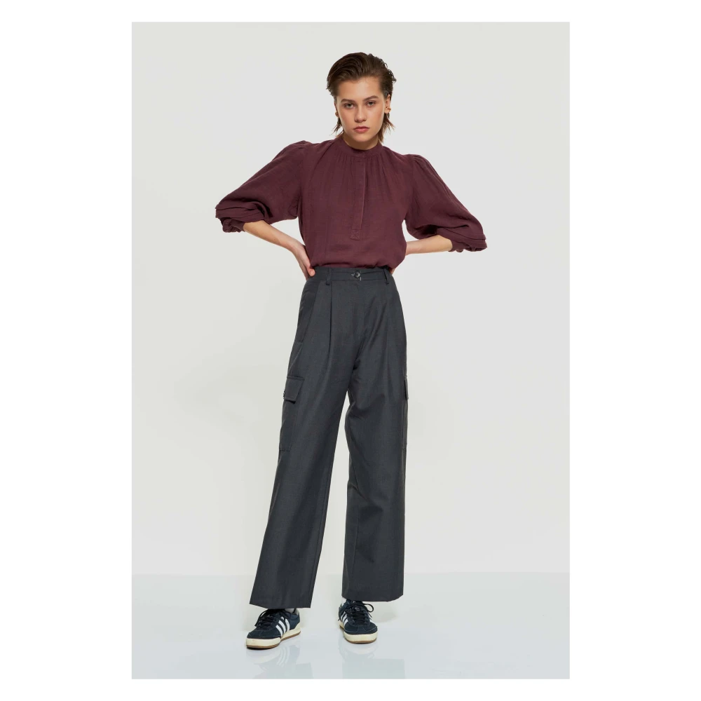 Antik batik Francisco wollen cargobroek Gray Dames
