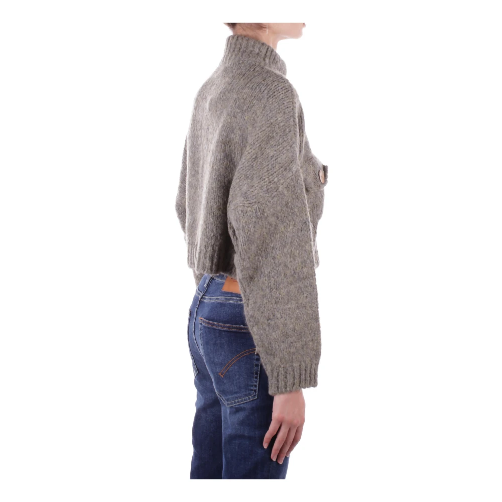 H2O Antraciet Cardigan Sweater met Front Logo Gray Dames