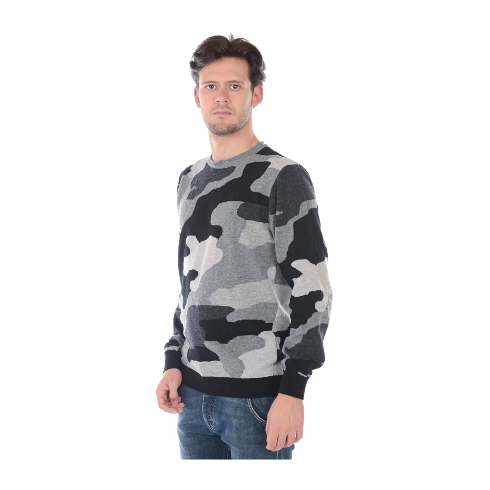 Daniele Alessandrini Camouflage Sweater Pullover Multicolor Heren