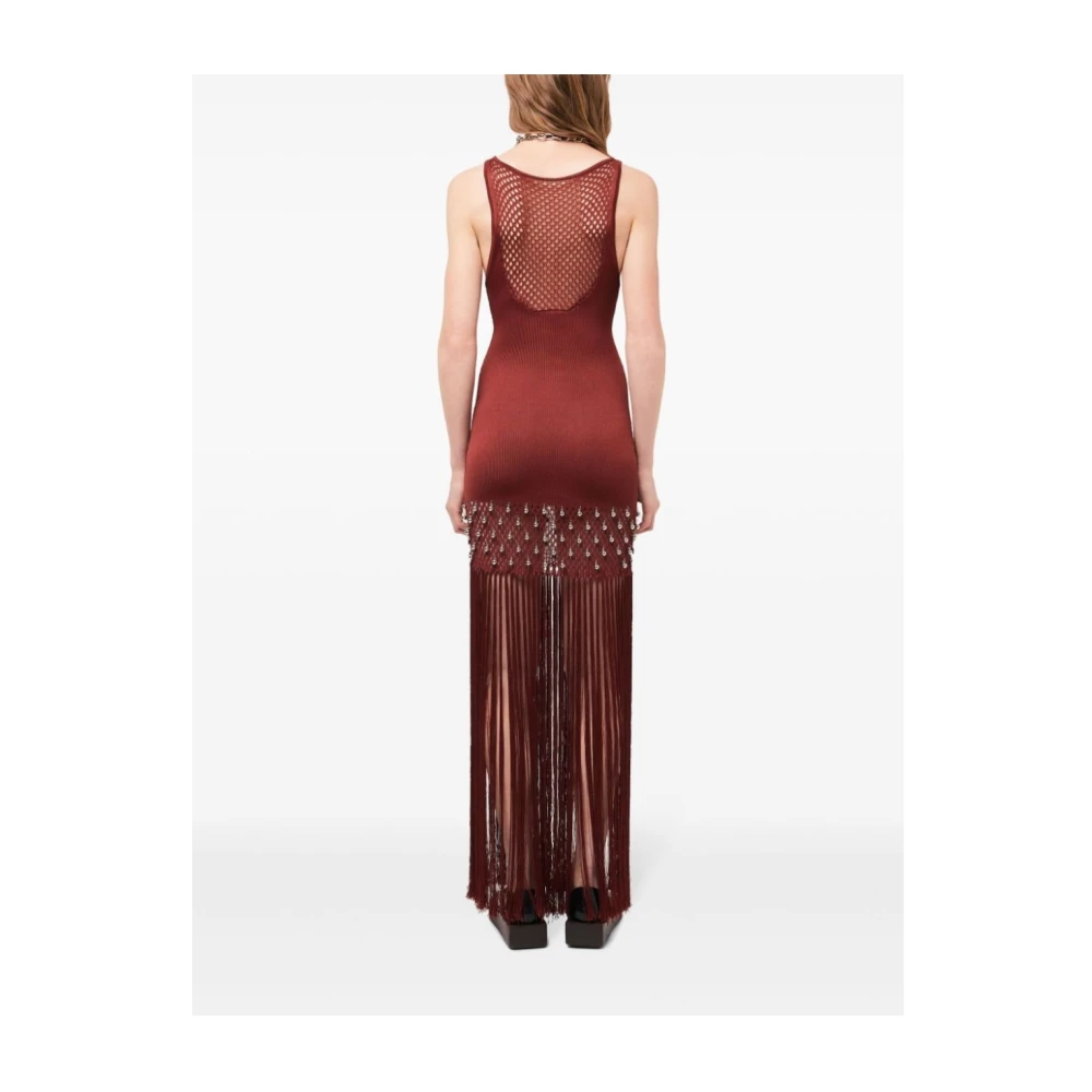 Paco Rabanne Lange Mouw Jurk Red Dames