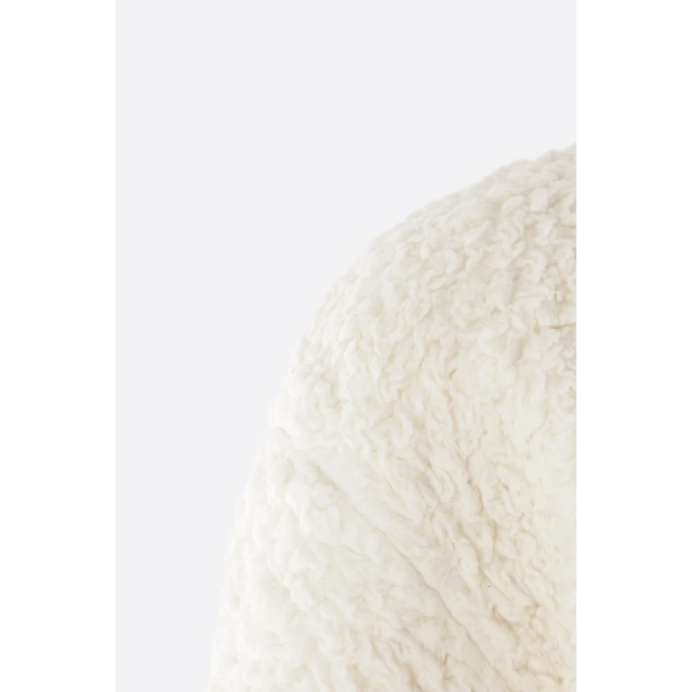 Jil Sander Shearling Zip Sweater Ivory Jersey Trim White Dames
