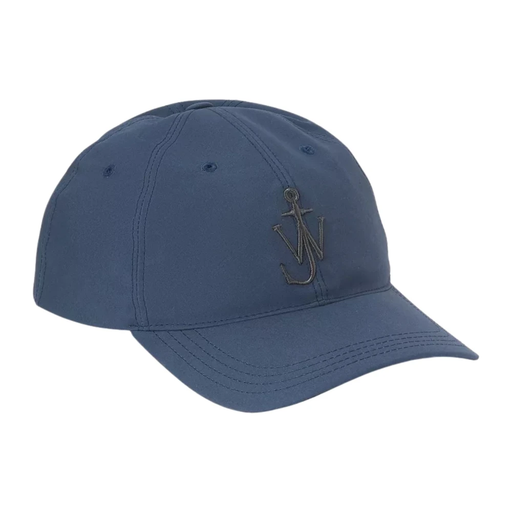 Jw Anderson Men's Blue Waxed Cotton Baseball Cap - Hats & Caps - One Size - Accessories
