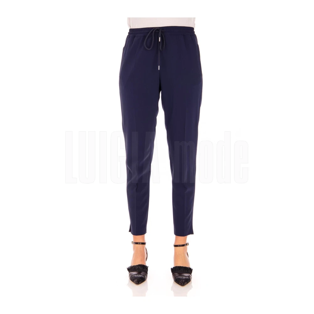 Max Mara Elegante Lange Broek Blue Dames