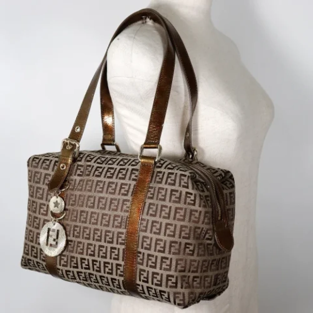 Fendi Vintage Pre-owned Canvas shoulder-bags Brown Dames