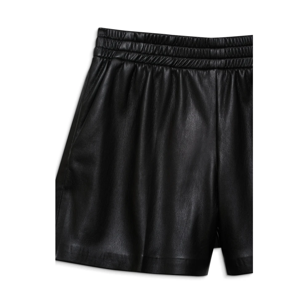 Anine Bing Zwarte Elastische Taille Shorts Black Dames