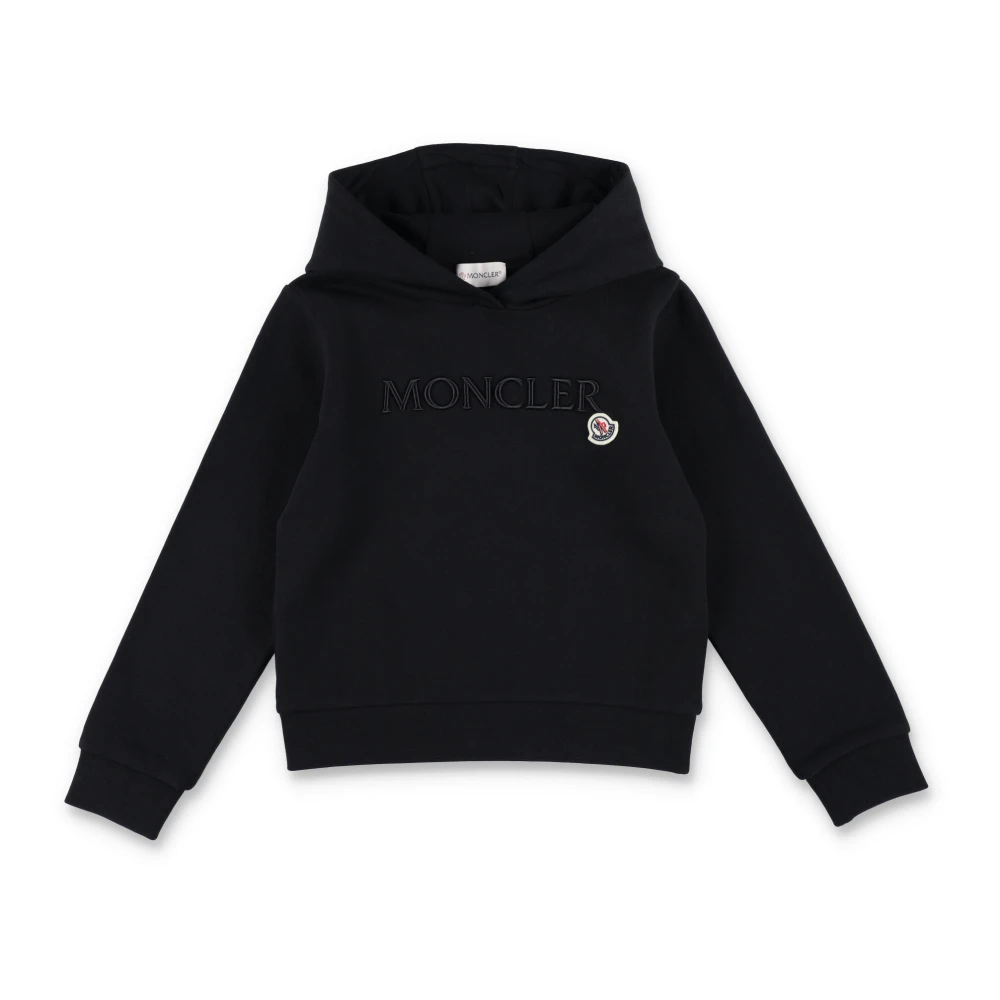 Moncler Svart Logo Hoodie Stickat Aw24 Black, Flicka