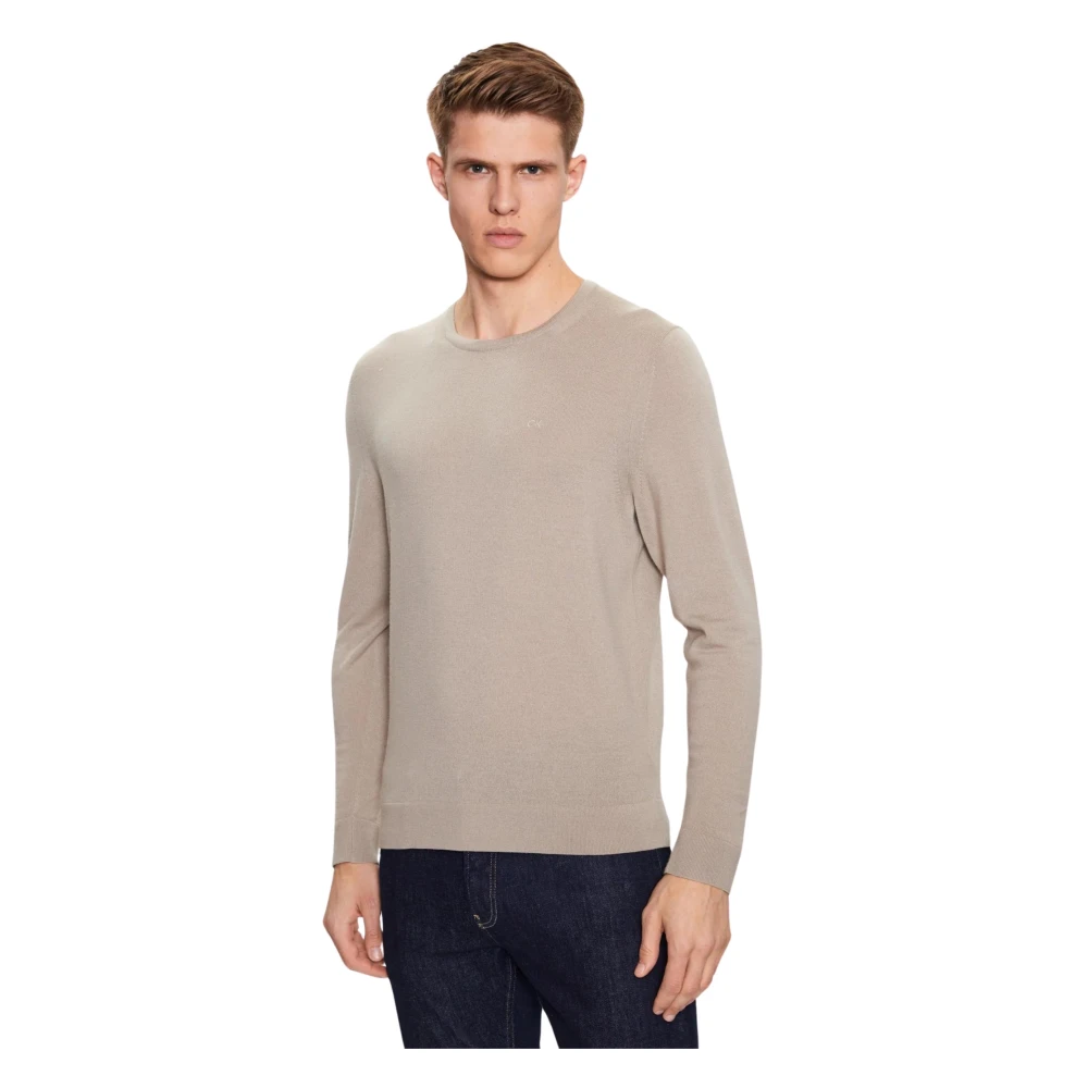 Calvin Klein Beige Trui Modern Wol Beige Heren