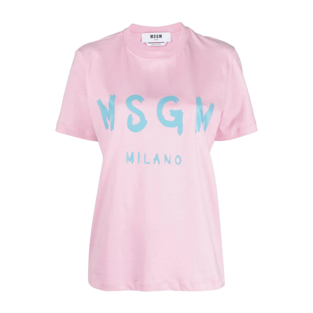 MSGM Rosa & Lila Bomull T-shirt Pink, Dam