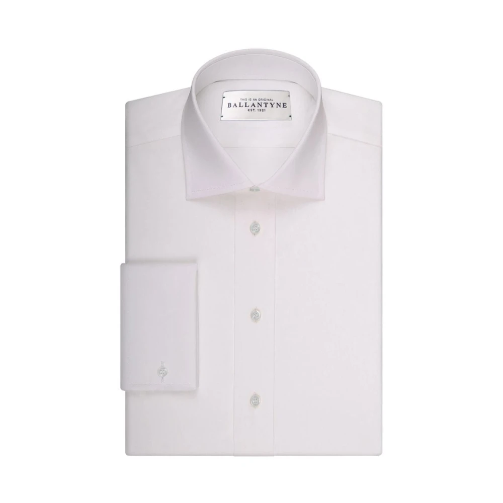 Ballantyne White Cotton Dress Shirt - Male - Formal Shirts - L - Shirts