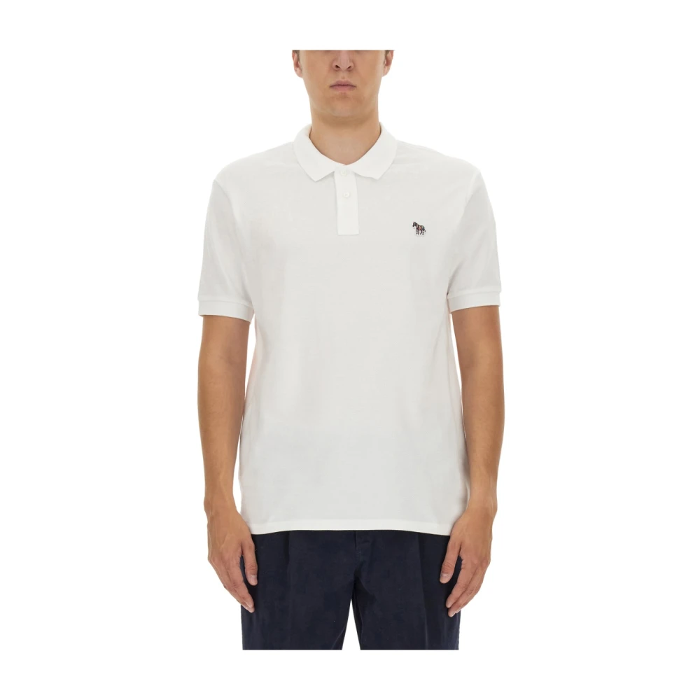 PS By Paul Smith Zebra Patch Polo Shirt Regular Fit White Heren