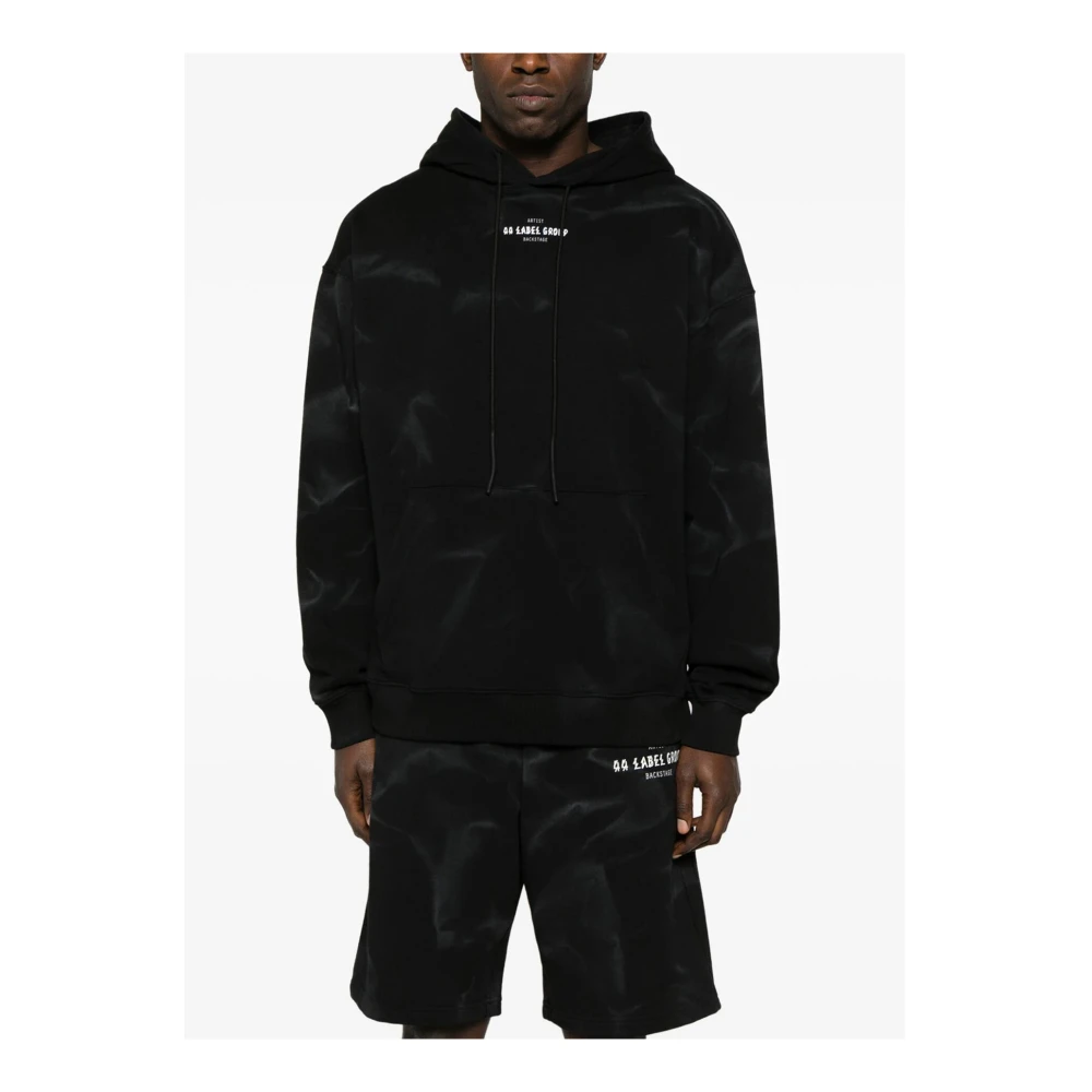 44 Label Group Stijlvolle Smoke Hoodie voor Mannen Black Heren