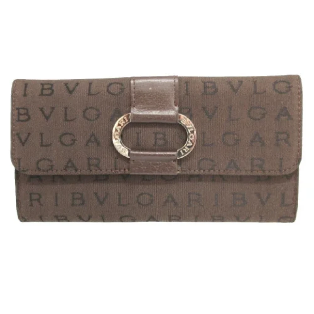 Bvlgari Vintage Pre-owned Canvas wallets Brown Dames