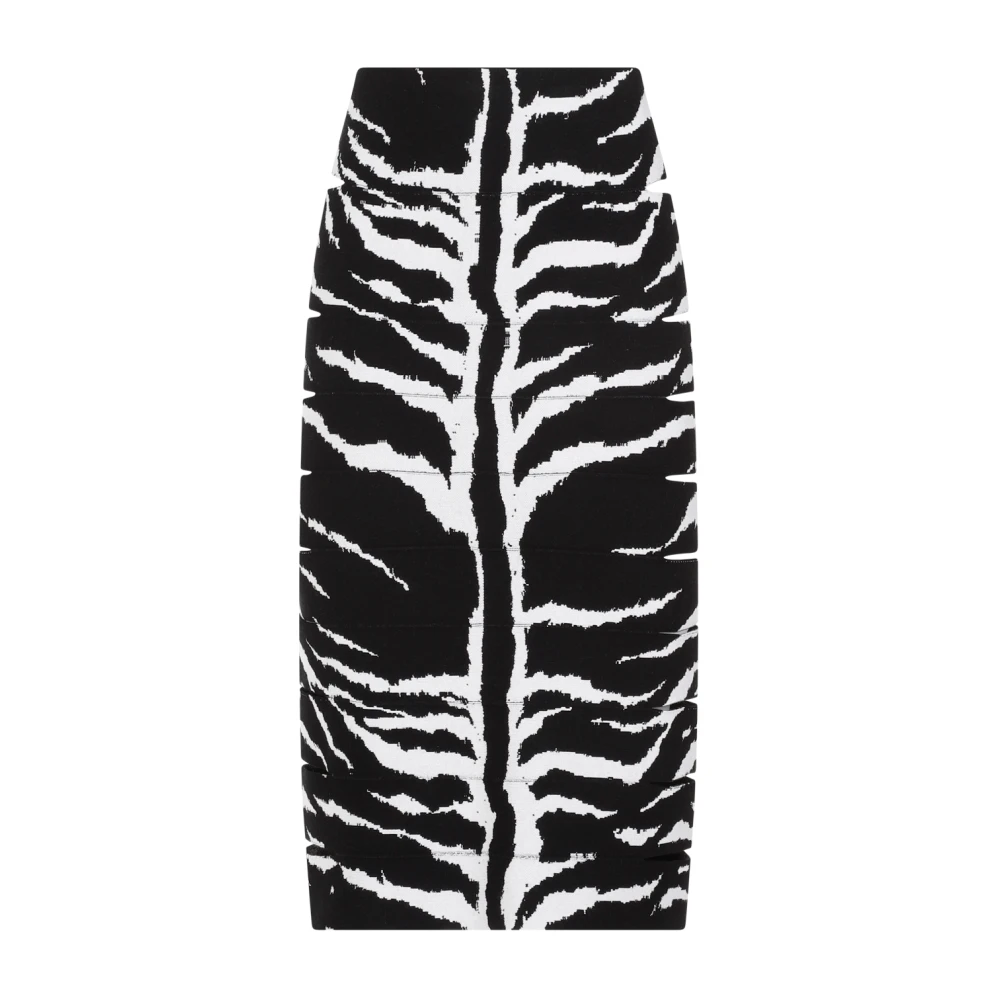 Alaïa Zebra Potlood Rok Zwart Wit Multicolor Dames
