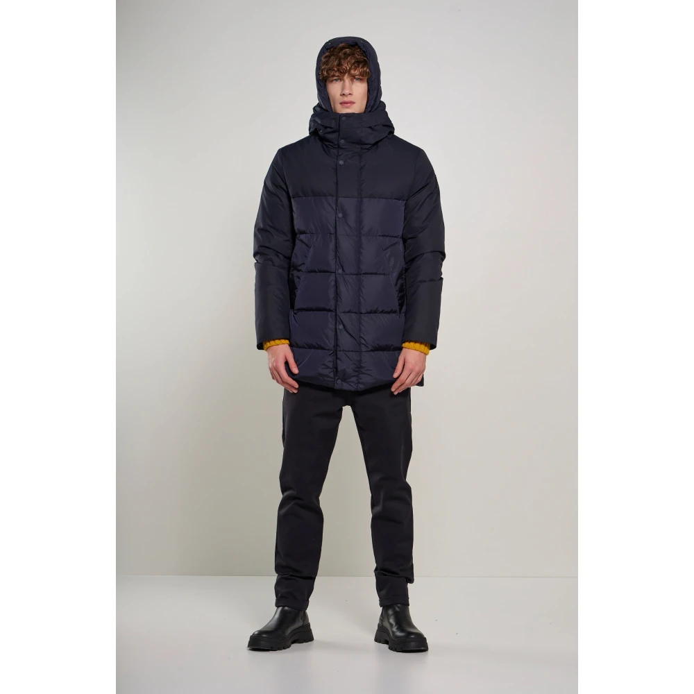 BomBoogie Bimateriaal Gewatteerde Dons Parka Blue Heren