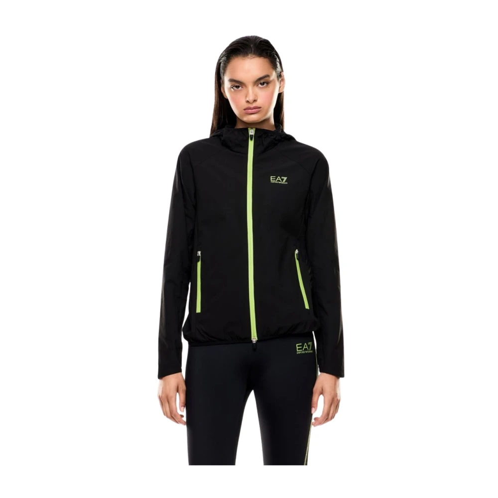 Emporio Armani Ea7 Vrouw Zwart Dynamic Athlete Hooded Jacket