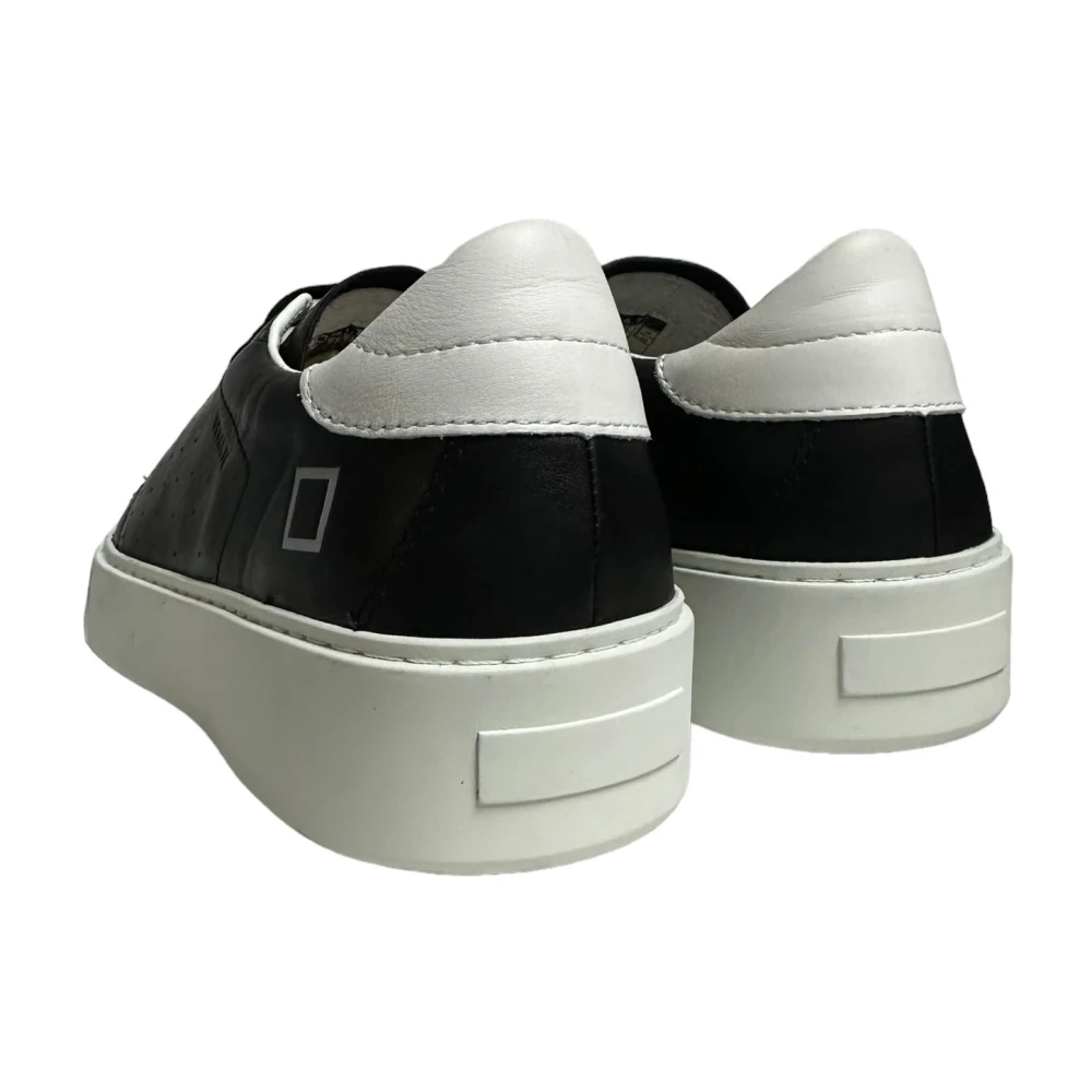 D.a.t.e. Zwarte leren lage sneaker Black Heren