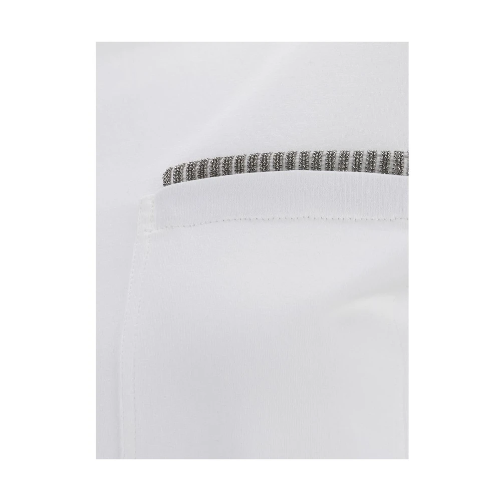 BRUNELLO CUCINELLI Katoenen T-shirt met iconisch detail White Dames