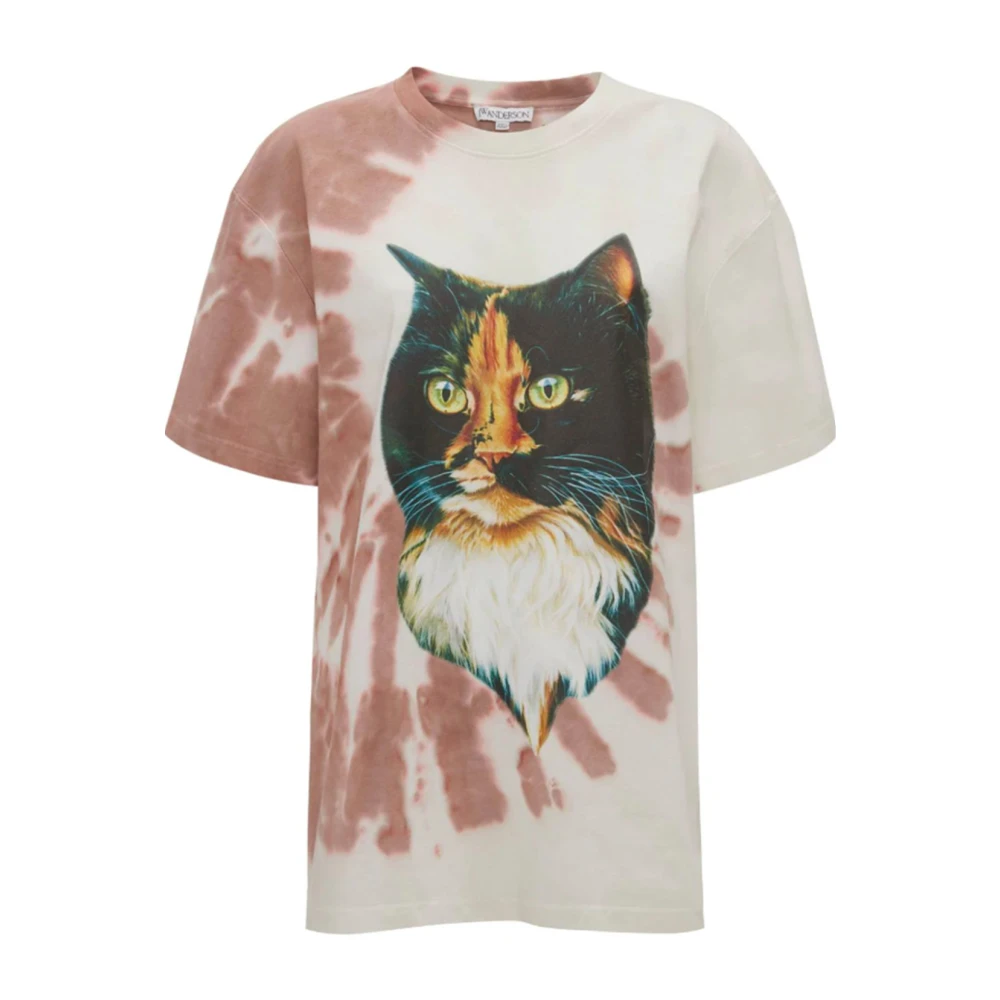 JW Anderson Tie Dye Katoenen T-shirt met Logo Multicolor Dames