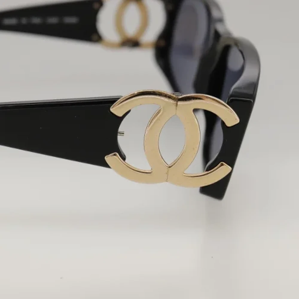Chanel Vintage Pre-owned Plastic sunglasses Black Dames