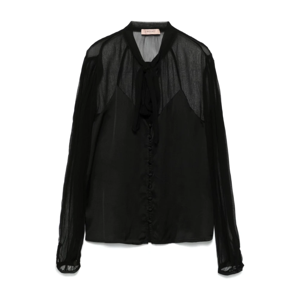 Twinset Women's Black Jumpers For Aw24 - Shirts - Xs - Blouses & Shirts